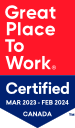 Great Places to Work Certification Badge - March 2023